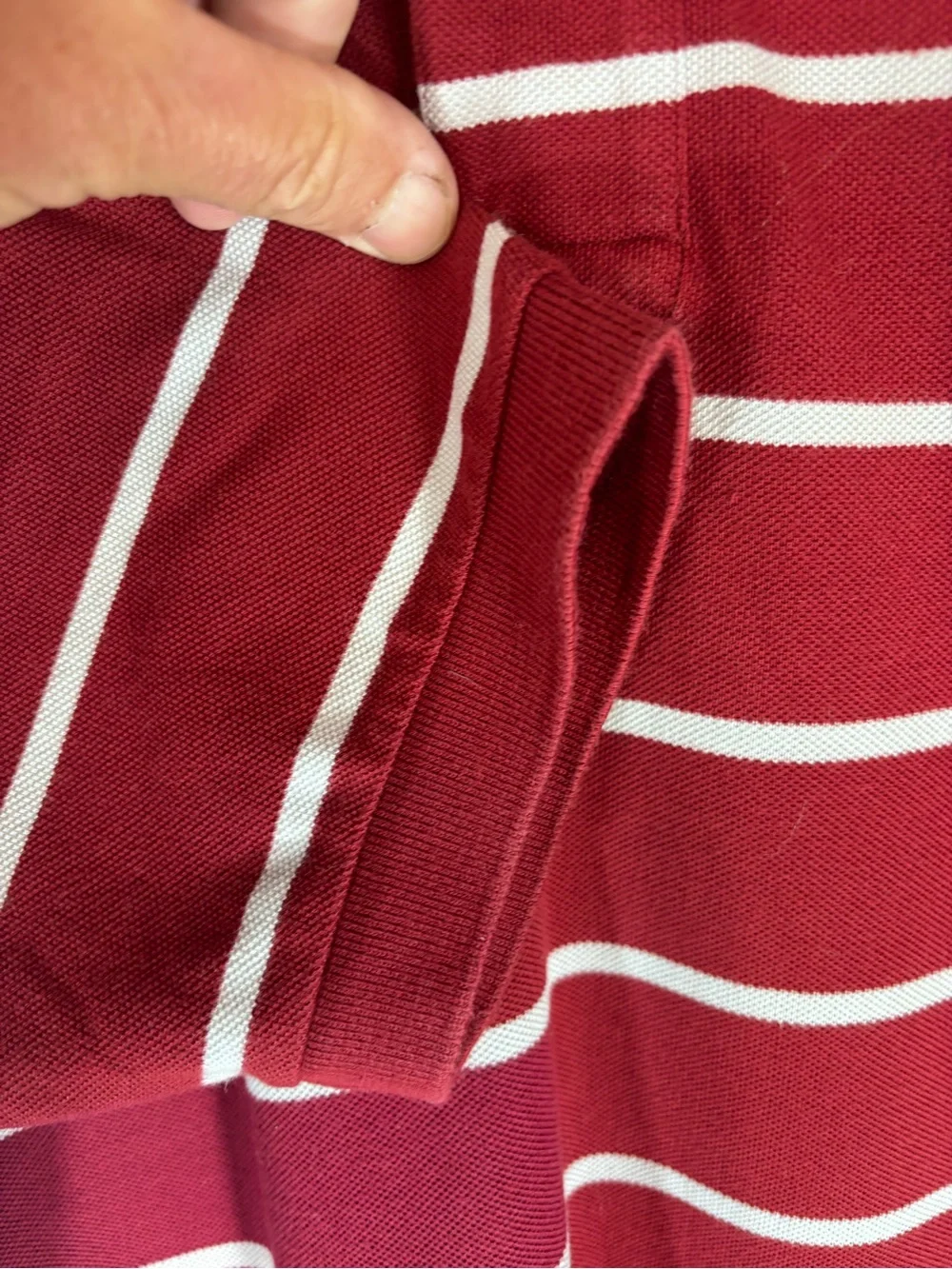 Polo by Ralph Lauren Men's Maroon Striped Polo Shirt